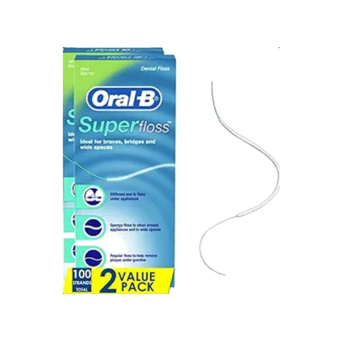Oral-B Super Floss pre-cut strands for braces, bridges, and wide spaces